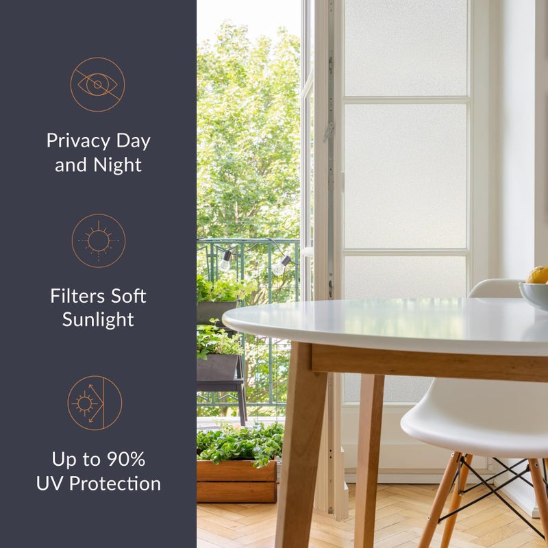 Artscape Etched Glass Sidelight 12 x 83 Inch Window Film, Made in USA â€“ Provides Decorative Privacy, Non-Adhesive, Etched Frosted Glass Pattern, UV Protection, Easy to Apply and Removable - Image 5